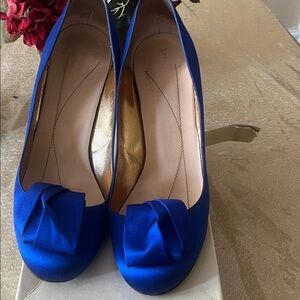 Kate spade Royal Blue Satin Bow Pumps - Women